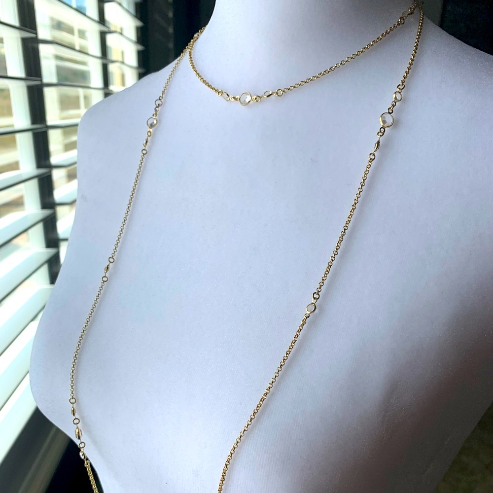 Gold chain with small crystals